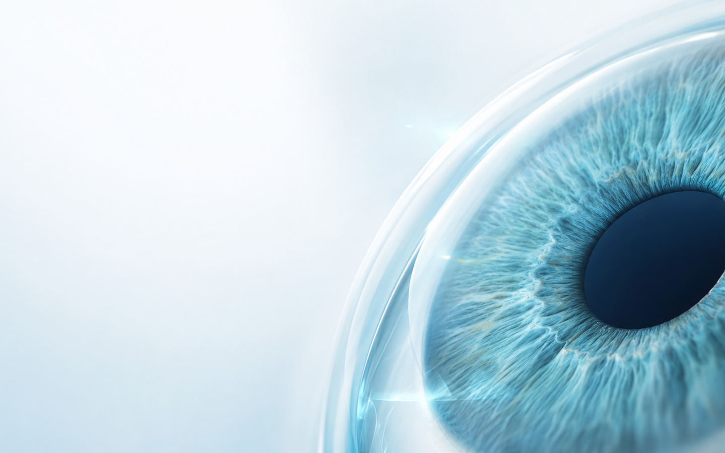 Primer plano clínico de un ojo humano